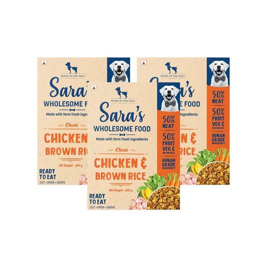 HUFT Sara's Wholesome Dog Food - Chicken & Brown Rice - Pack of 3 : 3 x 300 g
