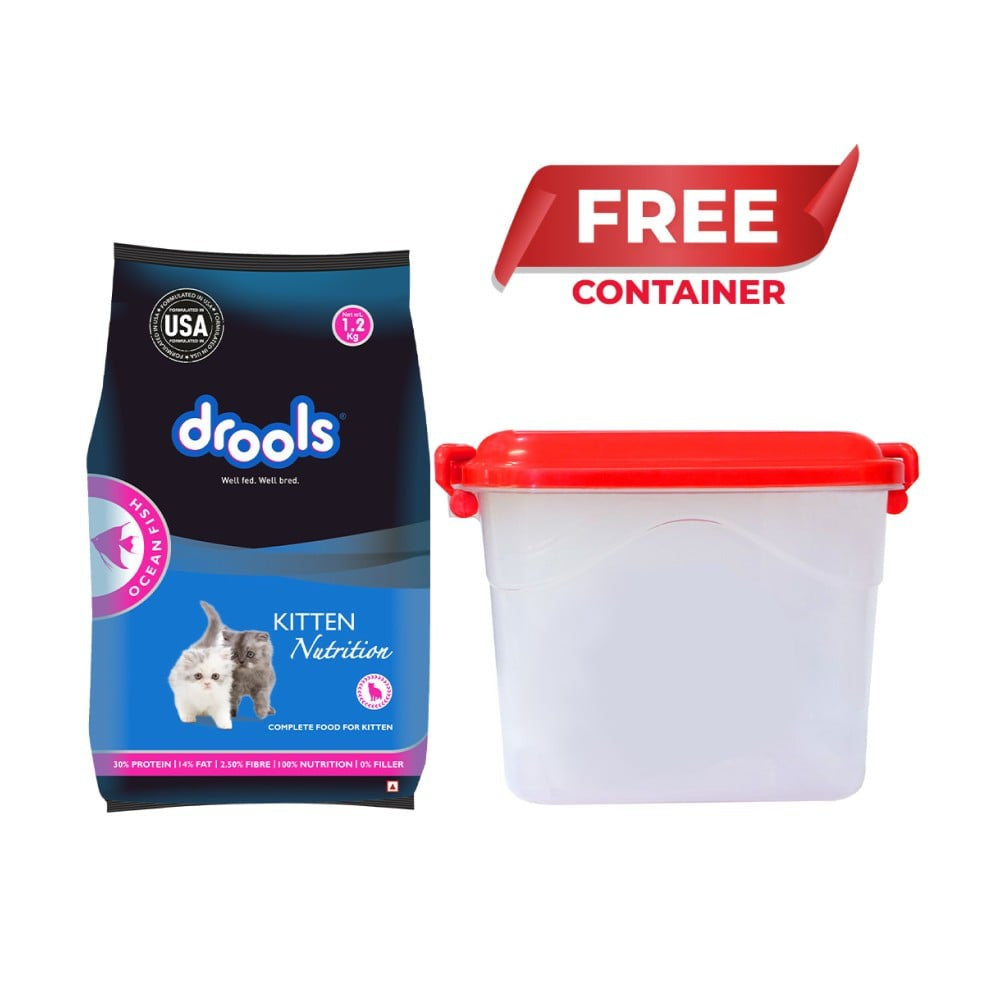 Drools Ocean Fish Dry Kitten Food Kitten (1-12 months) - Free Container : 1.2 kg