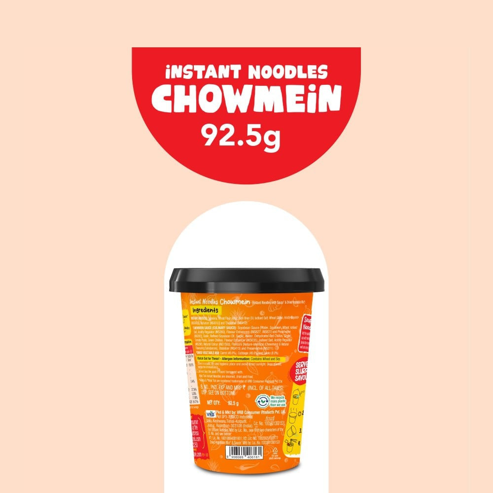 Wok Tok by Veeba Chowmein Instant Cup Noodles : 92.5 g