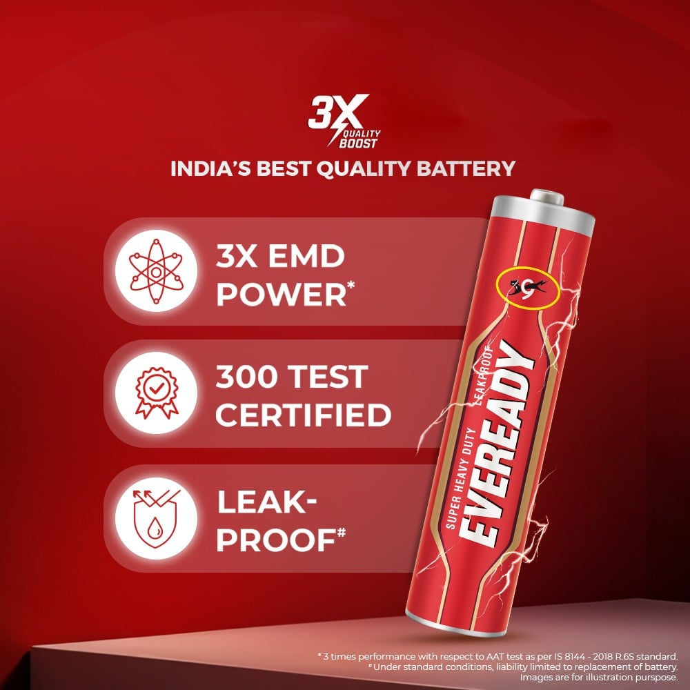 Eveready AAA Carbon Zinc Battery : 1 pack (12 Pieces)