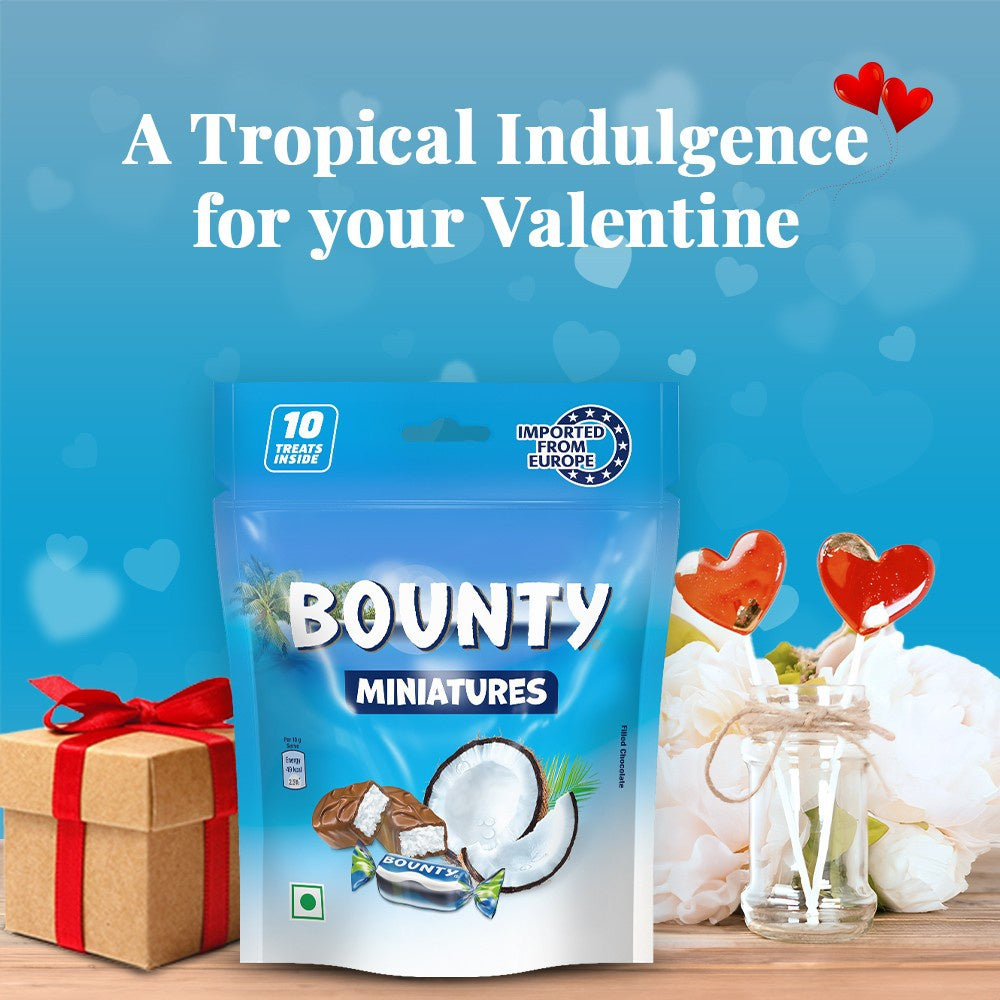 Bounty Miniatures Coconut Filled Valentine's Chocolate Pack : 130 g