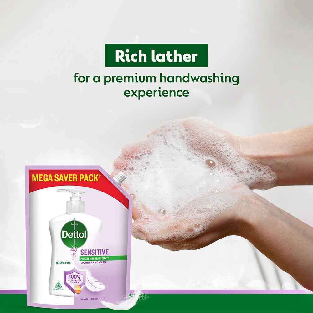 Dettol Sensitive Liquid Hand Wash Refill Pouch : 1350 ml