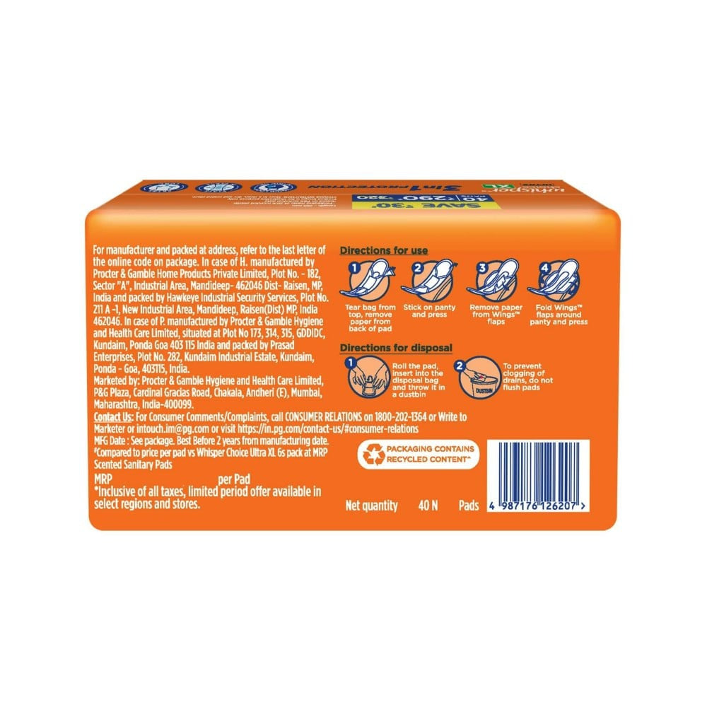 Whisper Choice Ultra Sanitary Pads : 40 pieces