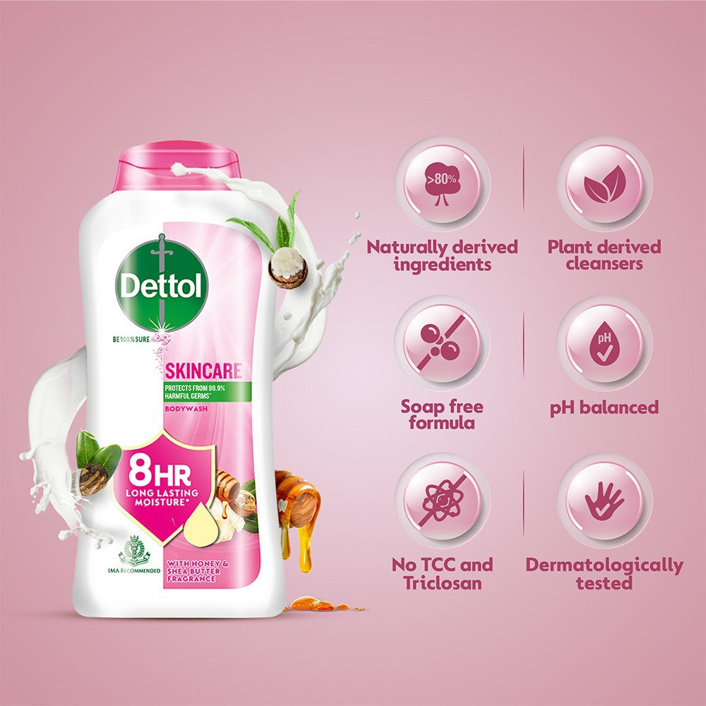 Dettol Salicylic Acid Skincare Body Wash With Honey & Shea Butter : 250 ml