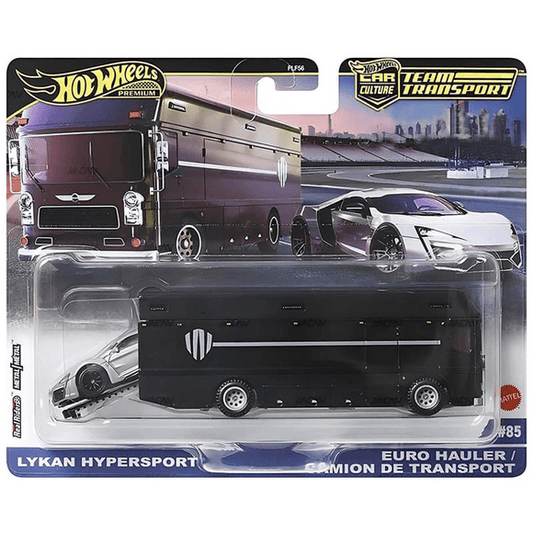 Lykan Hypersport – Euro Hauler / Camion de Transport (Black) – Hot Wheels Premium by Mattel