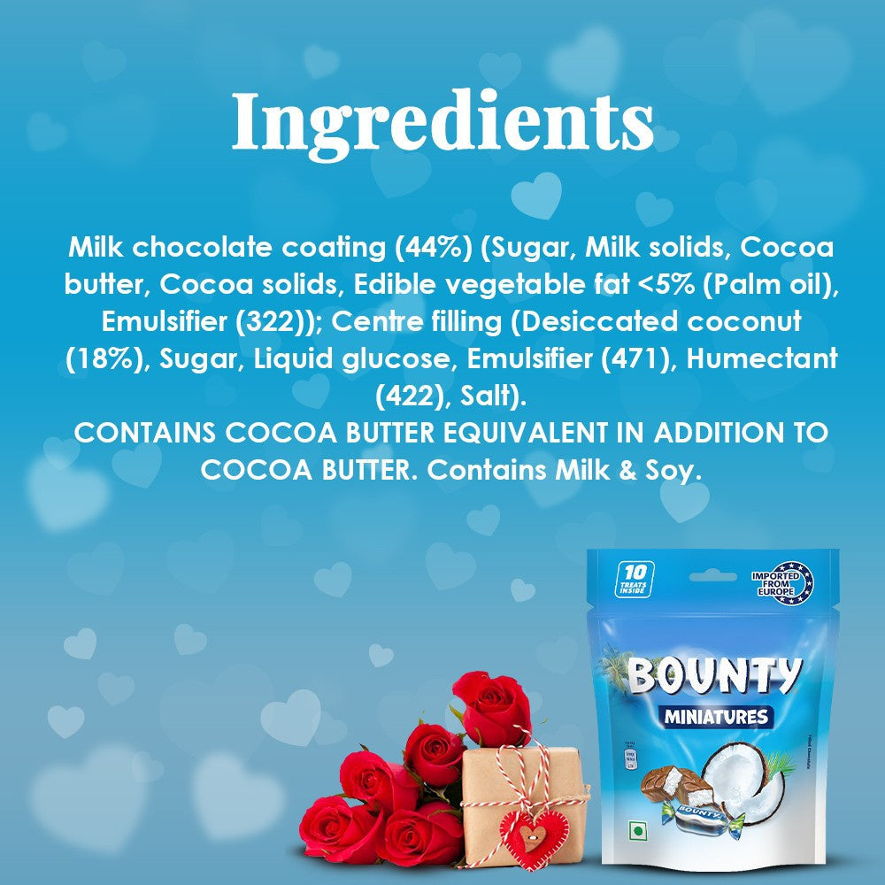 Bounty Miniatures Coconut Filled Valentine's Chocolate Pack : 130 g