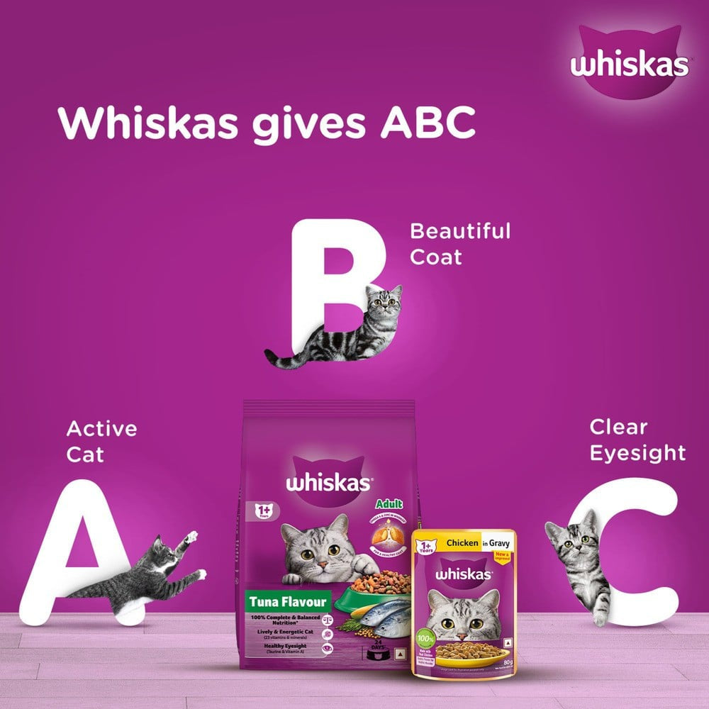 Whiskas Adult Dry Cat Food -Tuna Flavour (1+ Years) - Pack of 2 : 2 x 3 kg