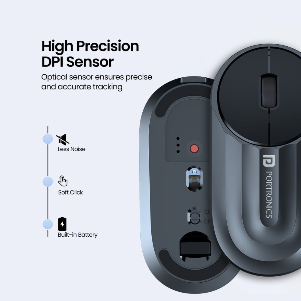 Portronics Wireless Mouse (Black) : 1 Unit