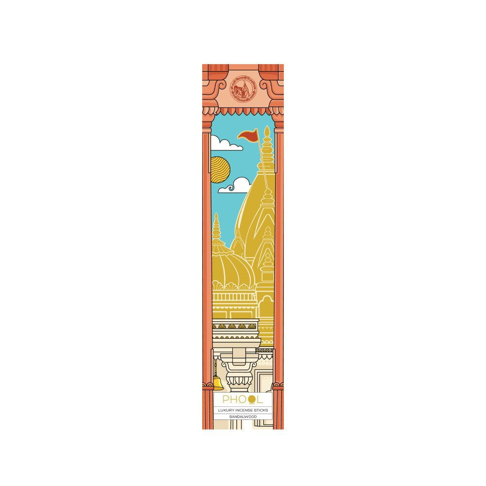 Phool Kashi Vishwanath Sandalwood Incense Sticks / Agarbatti : 1 pack (20 pieces)