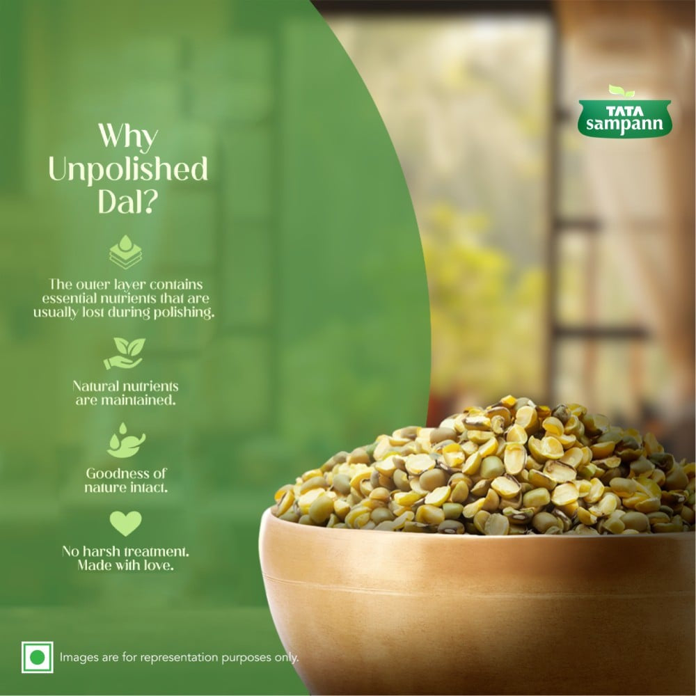 Tata Sampann Unpolished Green Moong Dal (Chilka) : 500 g