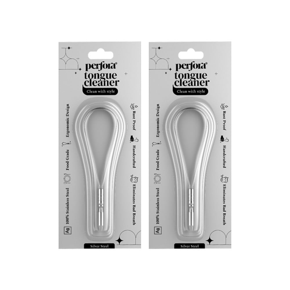 Perfora Stainless Steel Tongue Cleaner - Pack of 2 : 2 x 1 piece