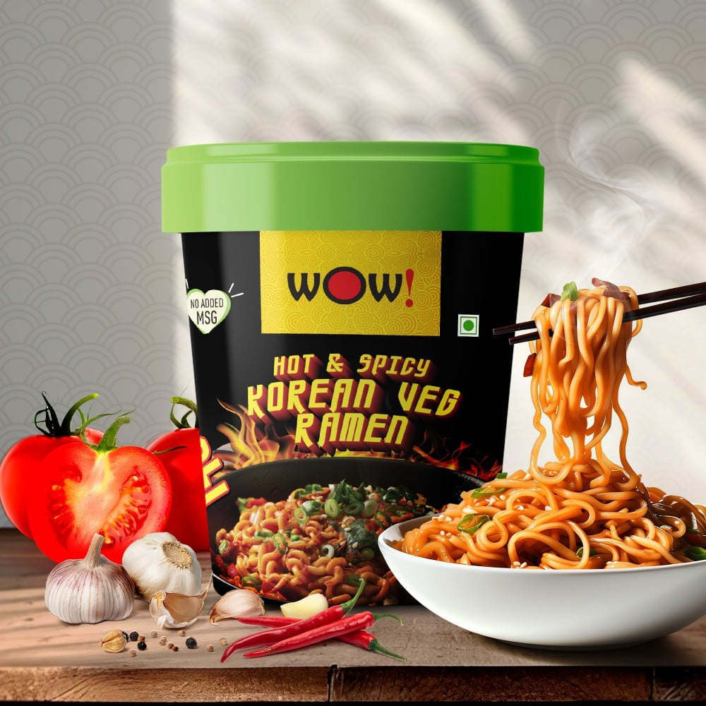 Wow! Hot & Spicy Korean Ramen Cup Noodles : 90 g