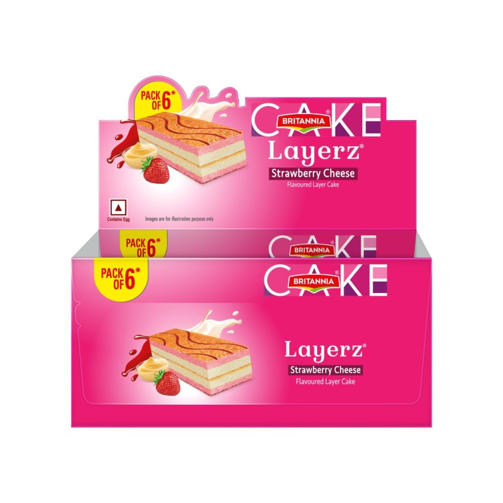 Britannia Layerz Strawberry Cheese Layered Cake : 144 g (6 x 24 g)