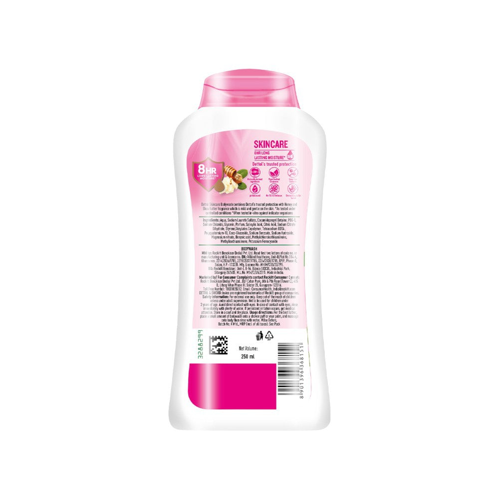 Dettol Salicylic Acid Skincare Body Wash With Honey & Shea Butter : 250 ml