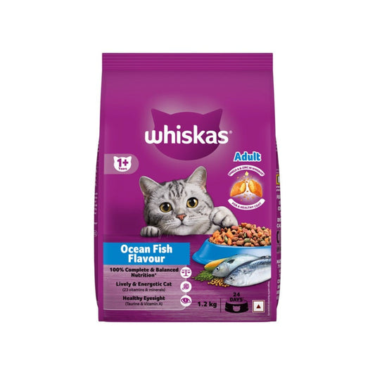 Whiskas Adult Dry Cat Food -Ocean Fish Flavour (1+ Years) : 1.2 kg
