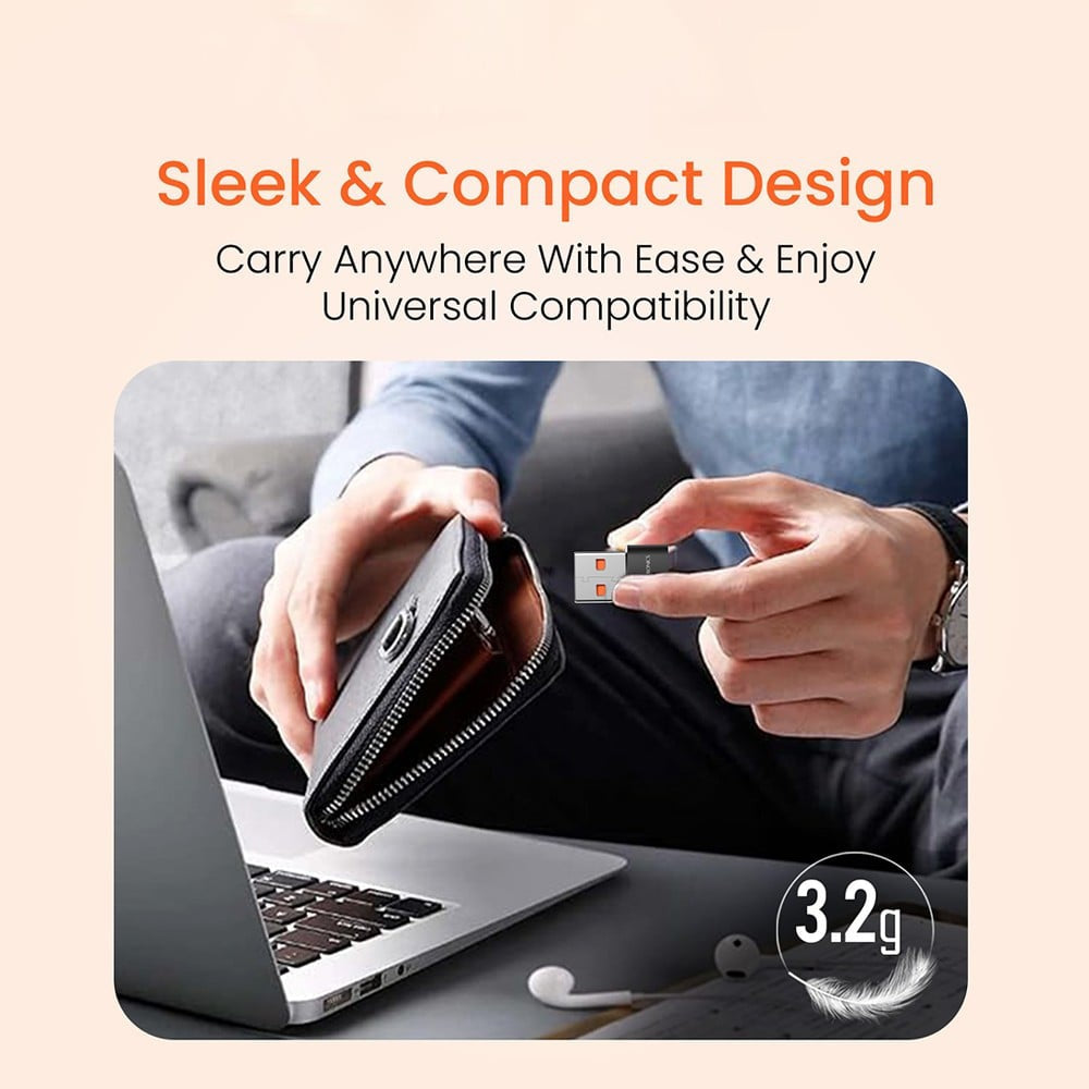 Portronics Bridge X Type C Female to USB Male OTG Converter (Black & Orange) : 1 unit