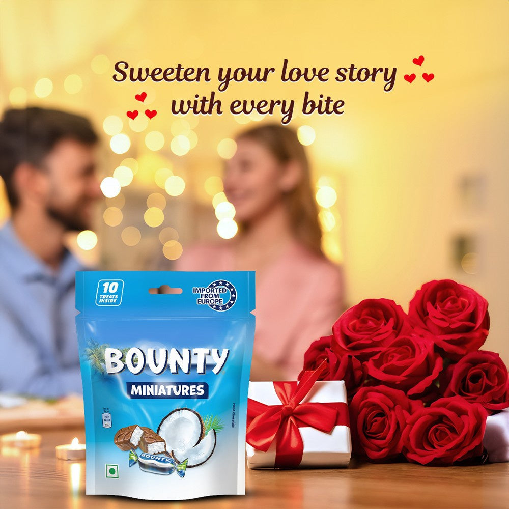 Bounty Miniatures Coconut Filled Valentine's Chocolate Pack : 130 g
