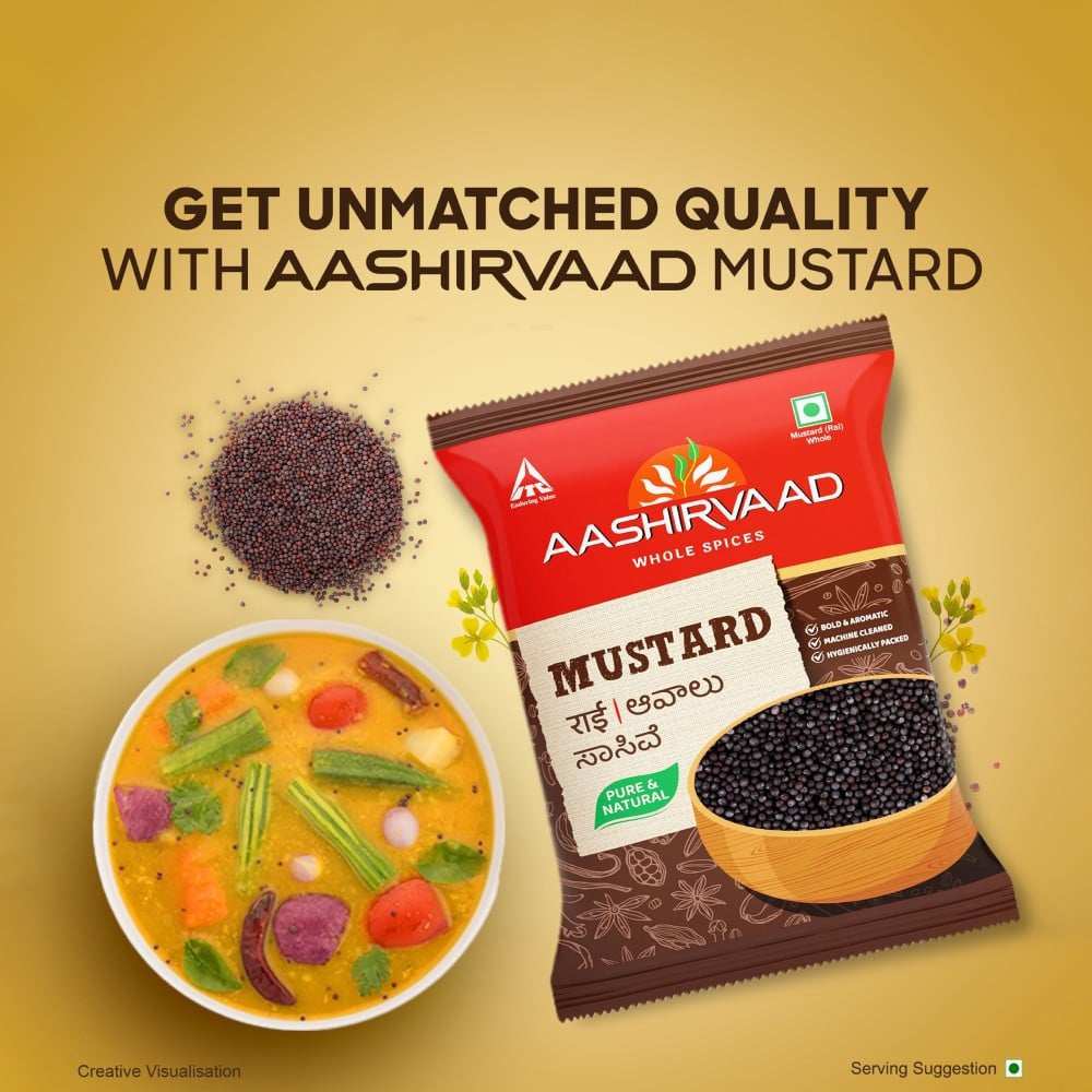 Aashirvaad Pure Whole Mustard Seeds : 200 g