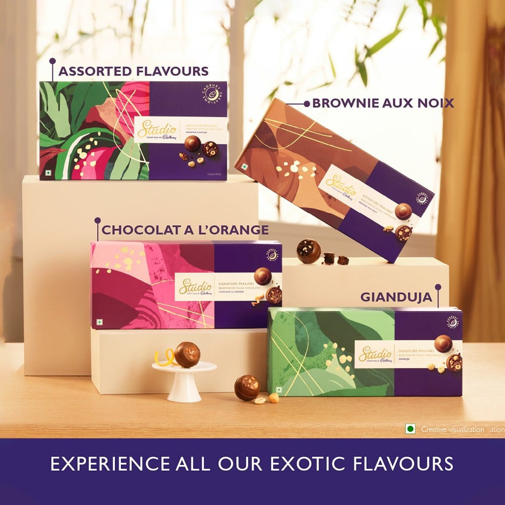 Cadbury Studio Brownie Aux Noix Signature Pralines Chocolate Gift Pack : 130 g (10 x 13 g)
