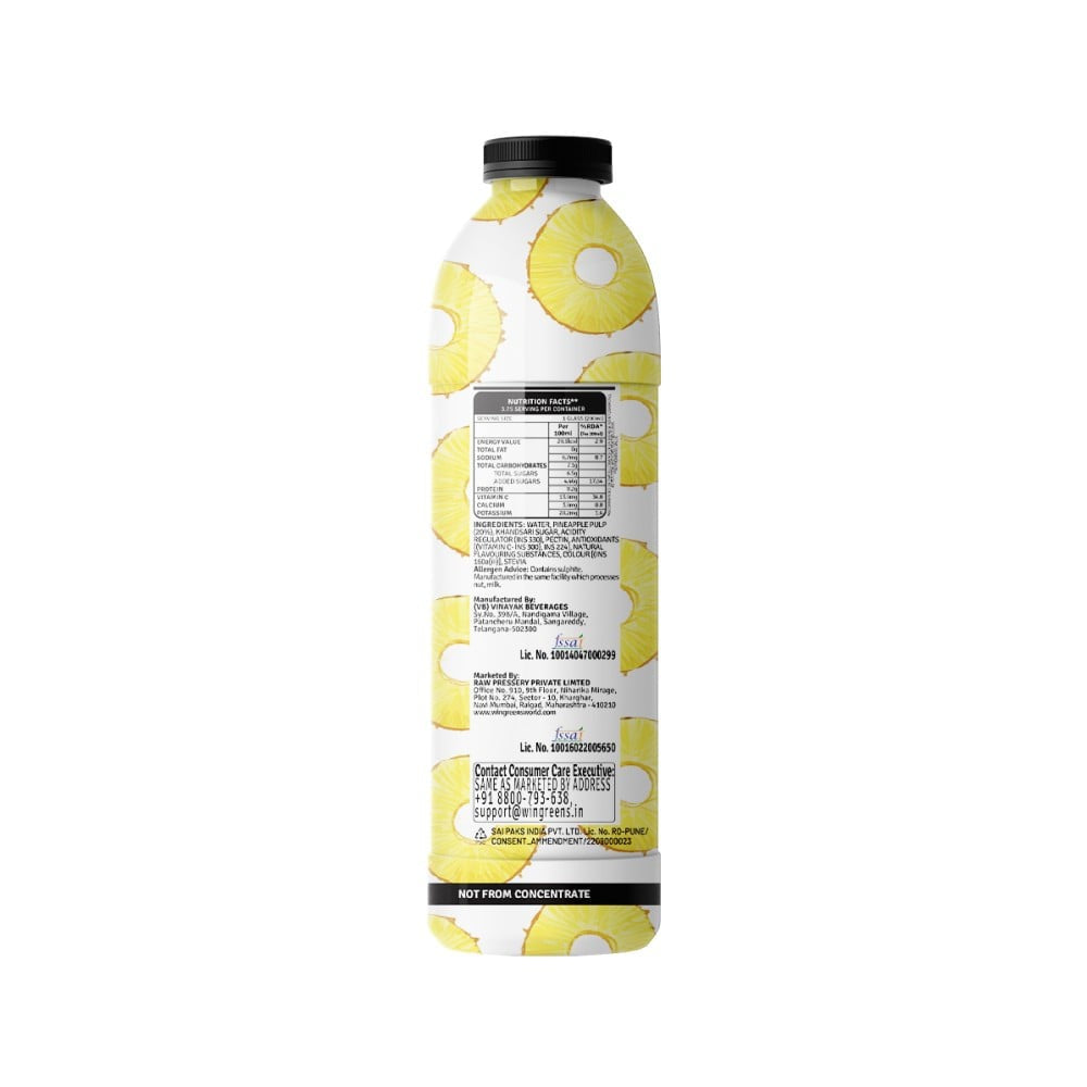 Raw Pressery Refreshers Pineapple Juice - Pack of 2 : 2 x 750 ml