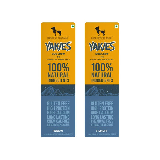 HUFT Yakies Chew Bone Dog Treat, Medium - Pack of 2 : 2 x 60 g