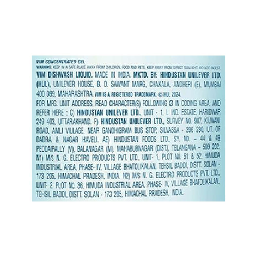 Vim Pro-Clean Anti-Smell Dishwash Gel (Mint) : 850 ml