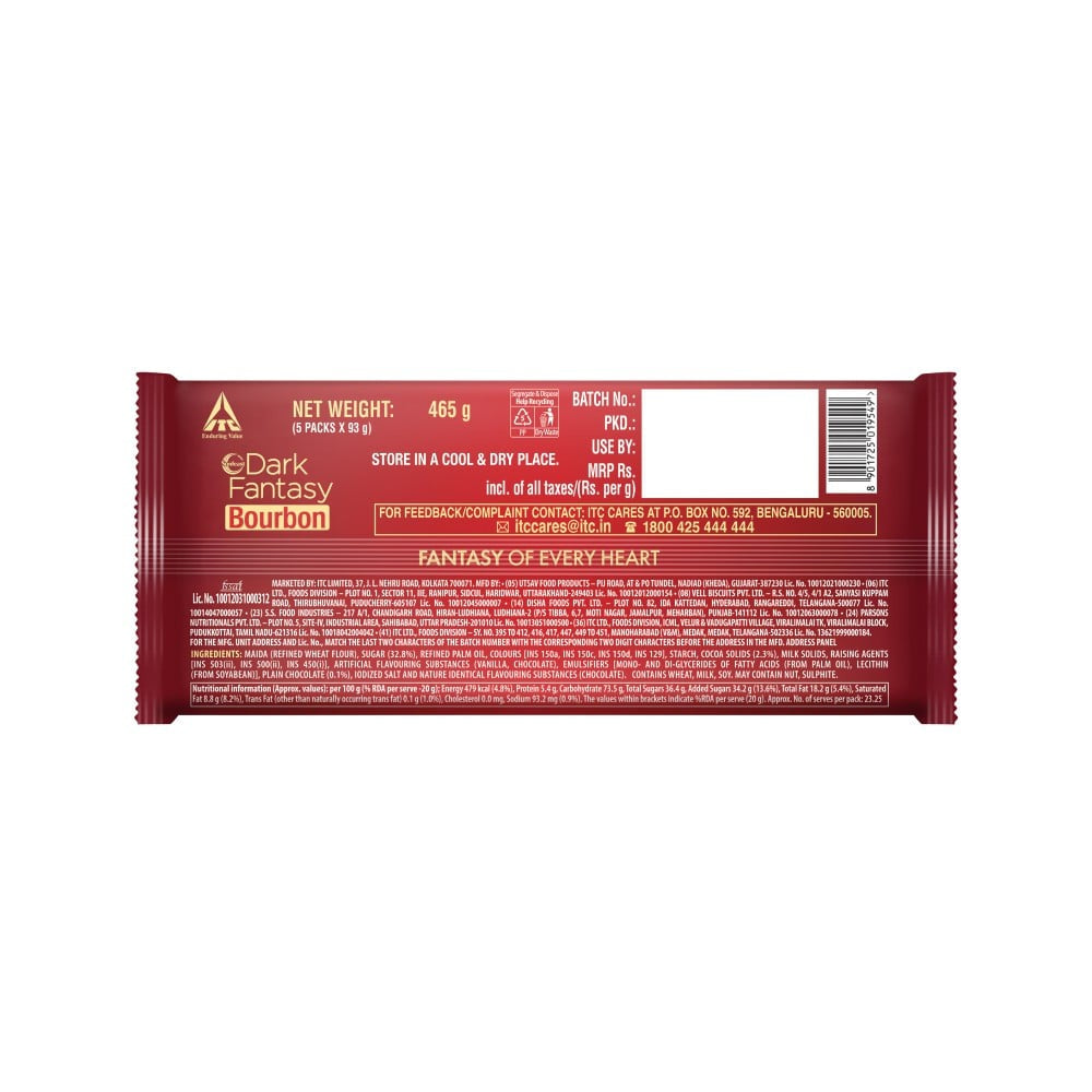 Sunfeast Dark Fantasy Bourbon Biscuits : 465 g
