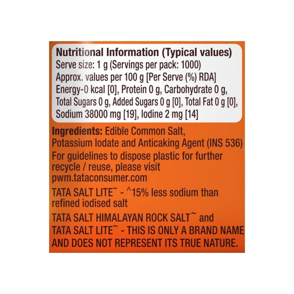 Tata Salt (Vacuum Evaporated Iodised) : 1 kg