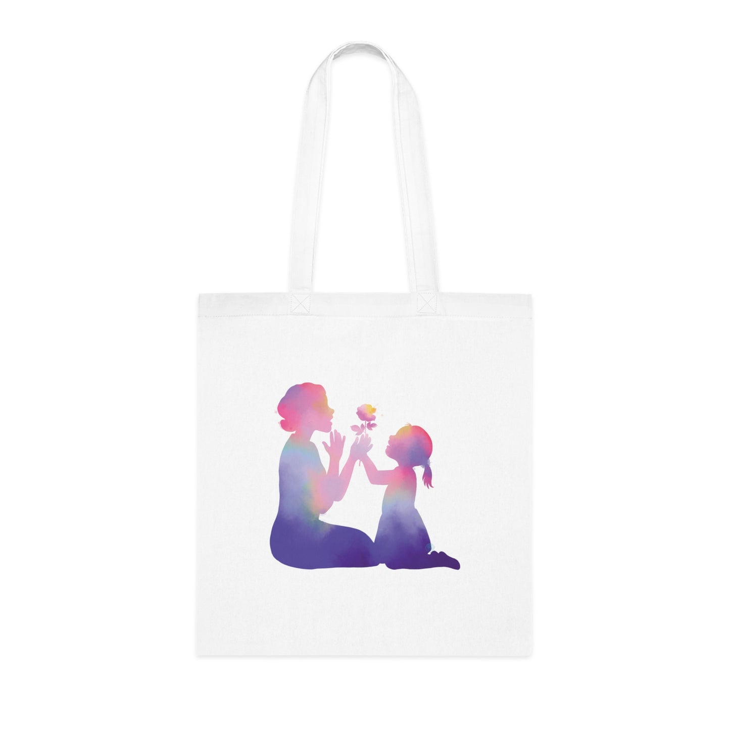 Mother and Daughter Love: Printed Canvas Tote Bag