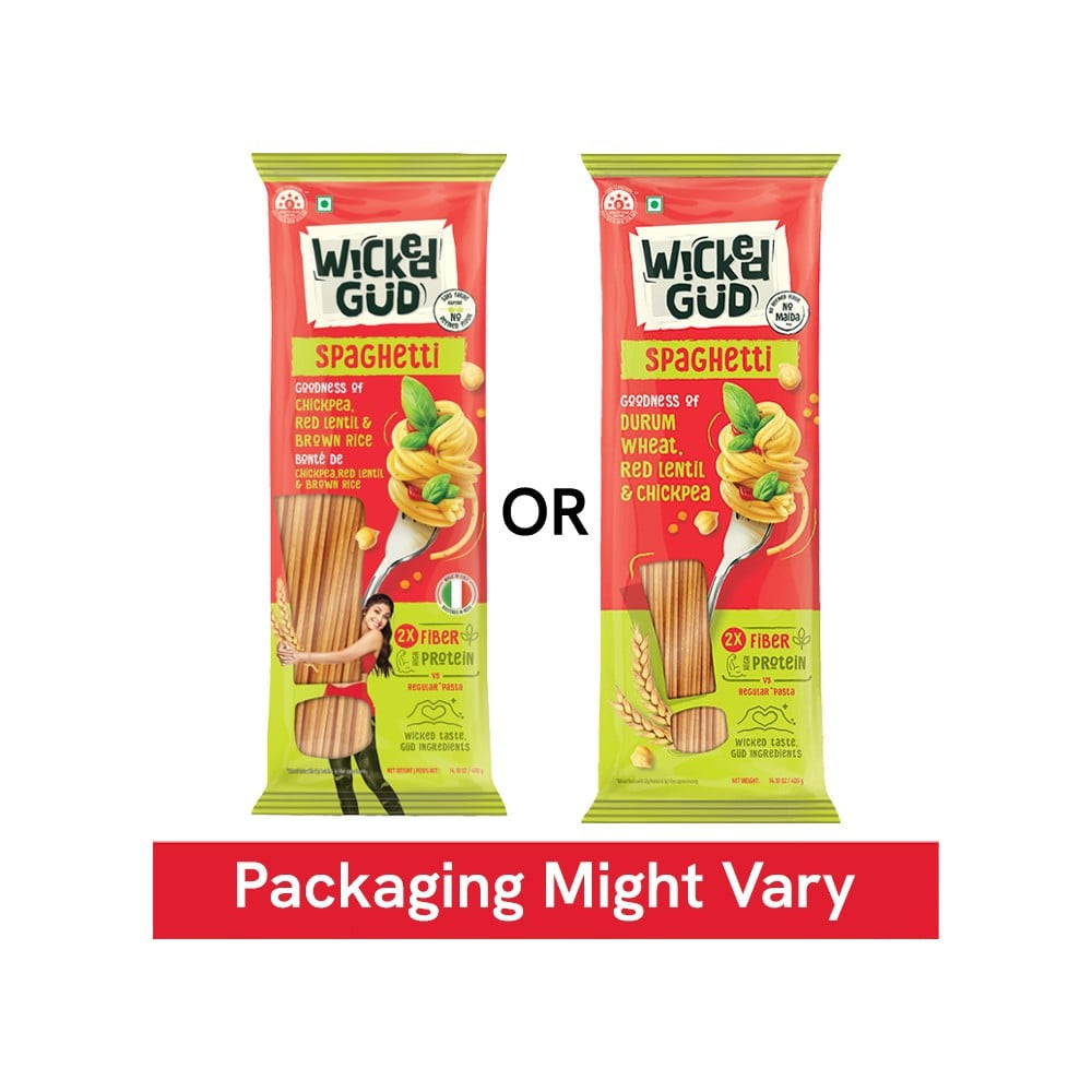 WickedGud Spaghetti (Durum Wheat, Red Lentil & Chickpea) : 400 g