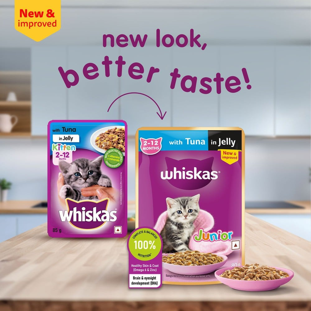 Whiskas Kitten Wet Wet Kitten Food -Tuna in Jelly (2-12 Months) : 80 g - 1pcs