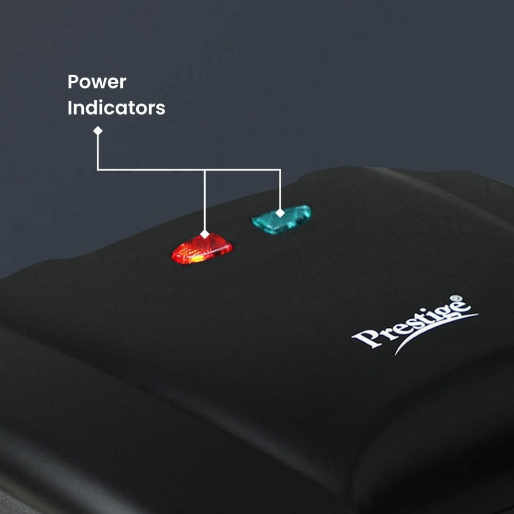 Prestige Grill Sandwich Maker with Fixed Grill Plates (800W, Black) : 1 unit