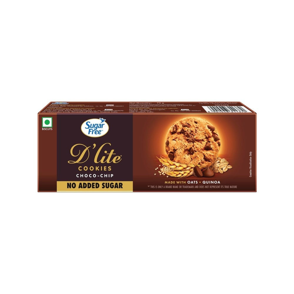 Sugar Free D'Lite Choco Chip Cookies : 75 g