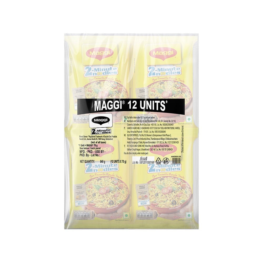Maggi 2 - Minute Instant Noodles (Pack of 12) : 840 g (12 x 70 g)