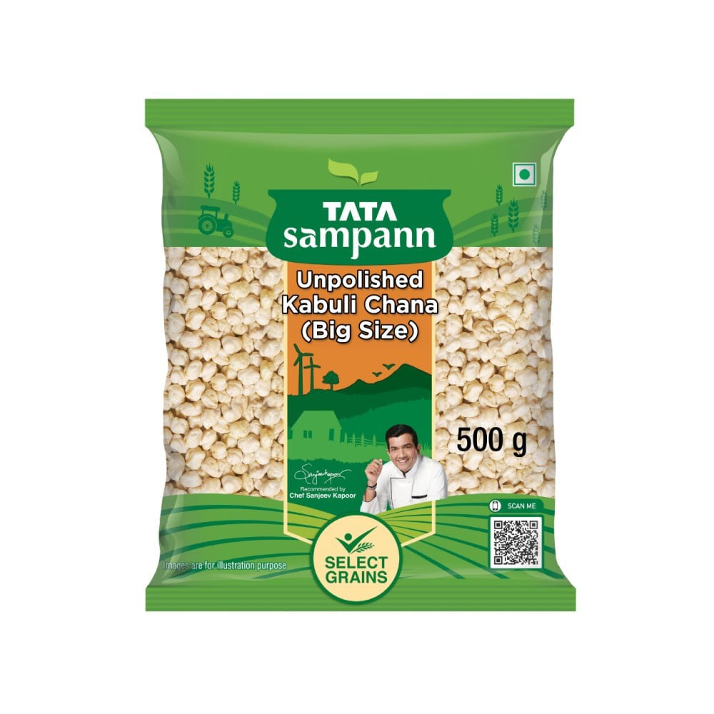 Tata Sampann Unpolished Kabuli Chana (Big Size) : 500 g