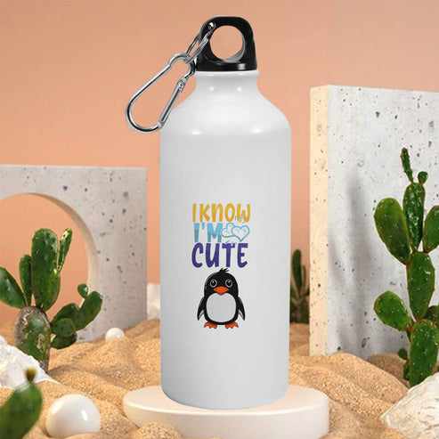 I Know I Am Cute: Printed Sipper Bottle | 600ml