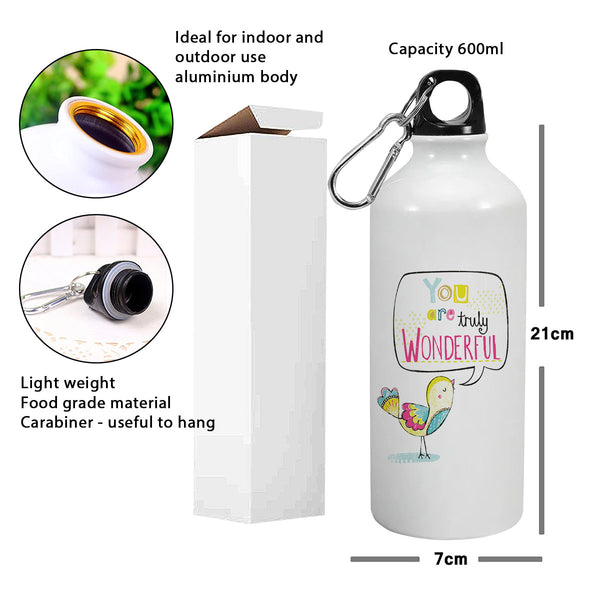 You are truly wonderful: Printed Sipper Bottle | 600ml