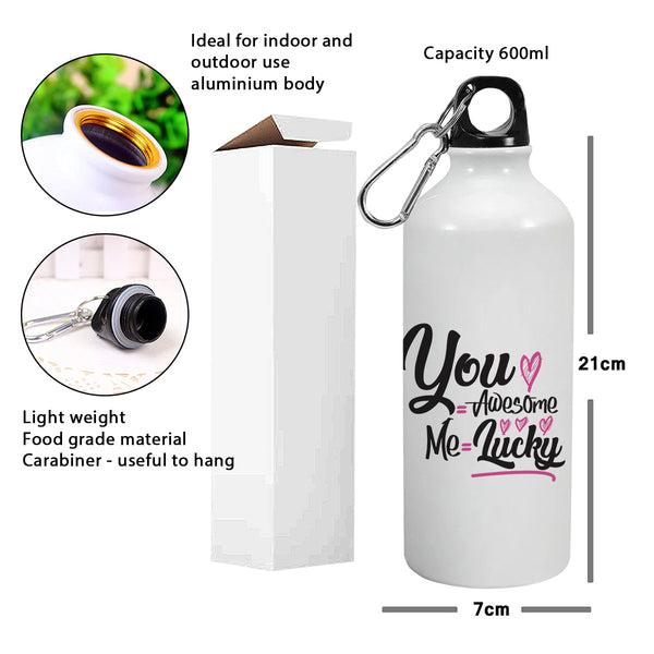 You awesome me lucky: Printed Sipper Bottle | 600ml