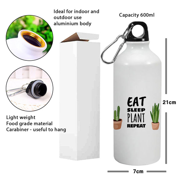 Eat Sleep Plant Repeat: Printed Sipper Bottle | 600ml