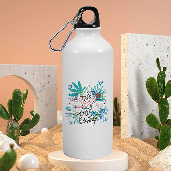 Keep Peddling" Printed Sipper Bottle | 600ml