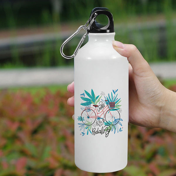 Keep Peddling" Printed Sipper Bottle | 600ml