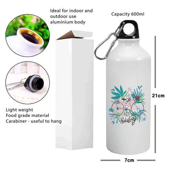 Keep Peddling" Printed Sipper Bottle | 600ml