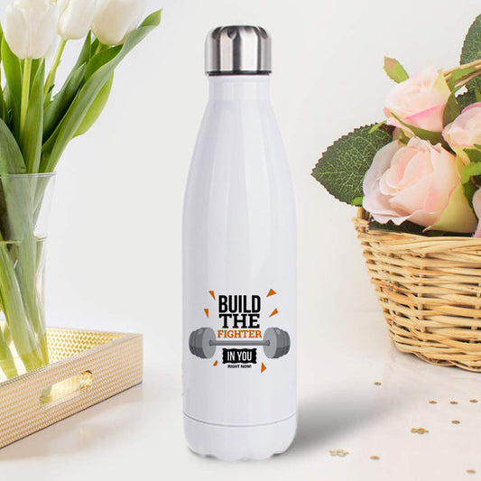 Build The Fighter In You: Printed Stainless Steel Bottle | 500ml