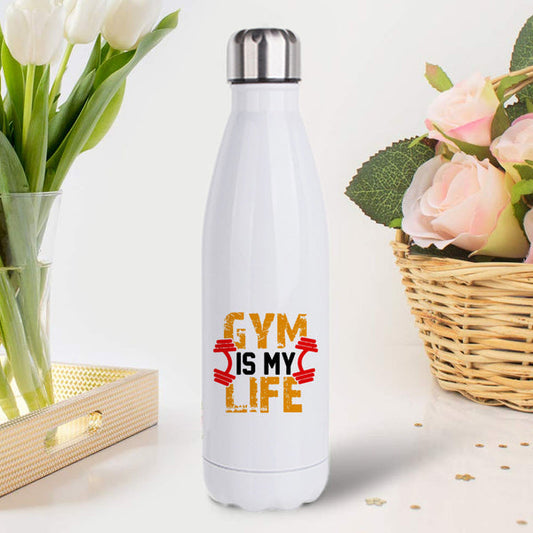 Gym Is My Life: Printed Stainless Steel Bottle | 500ml