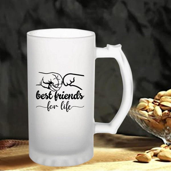 Best Friends For Life: Printed Frosted Beer Mug - 770 ml