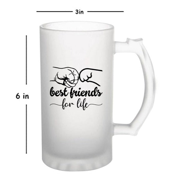 Best Friends For Life: Printed Frosted Beer Mug - 770 ml