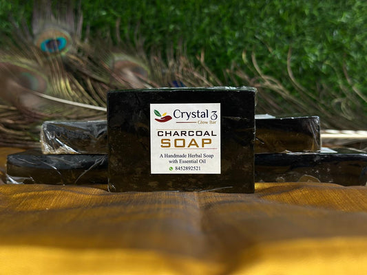 Charcoal Soap – Crystal z Glow Bar (90–100 g)