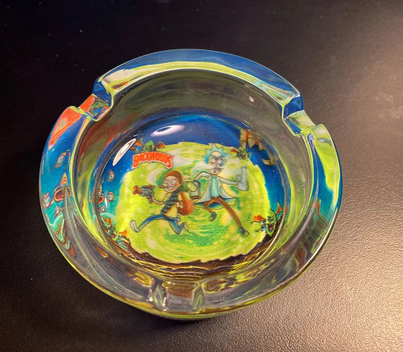 Backwoods Rick & Morty Glass Ash Tray