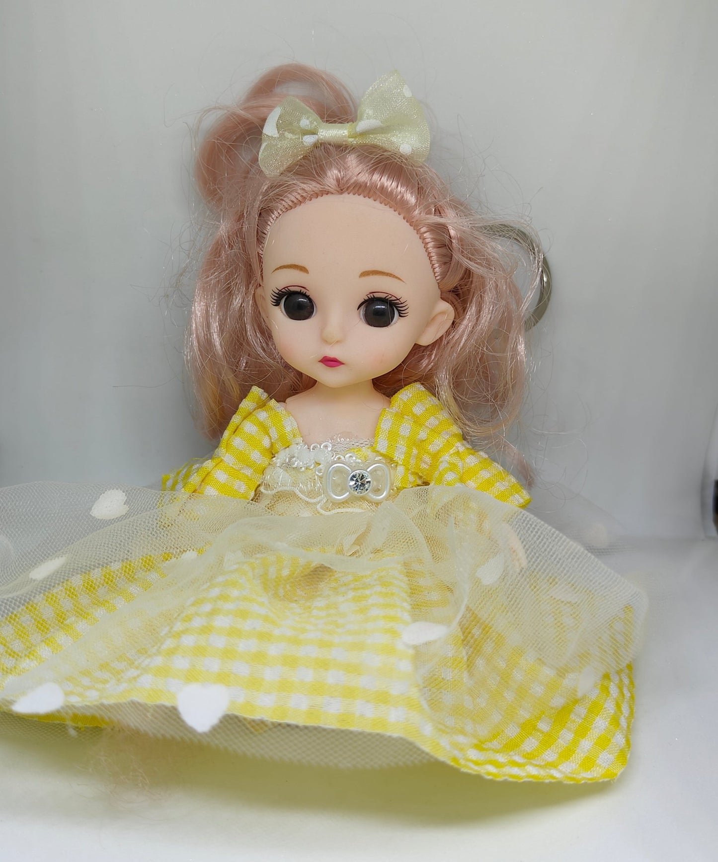 Doll Keychain with Dress & Hair Color Variants | 14cm