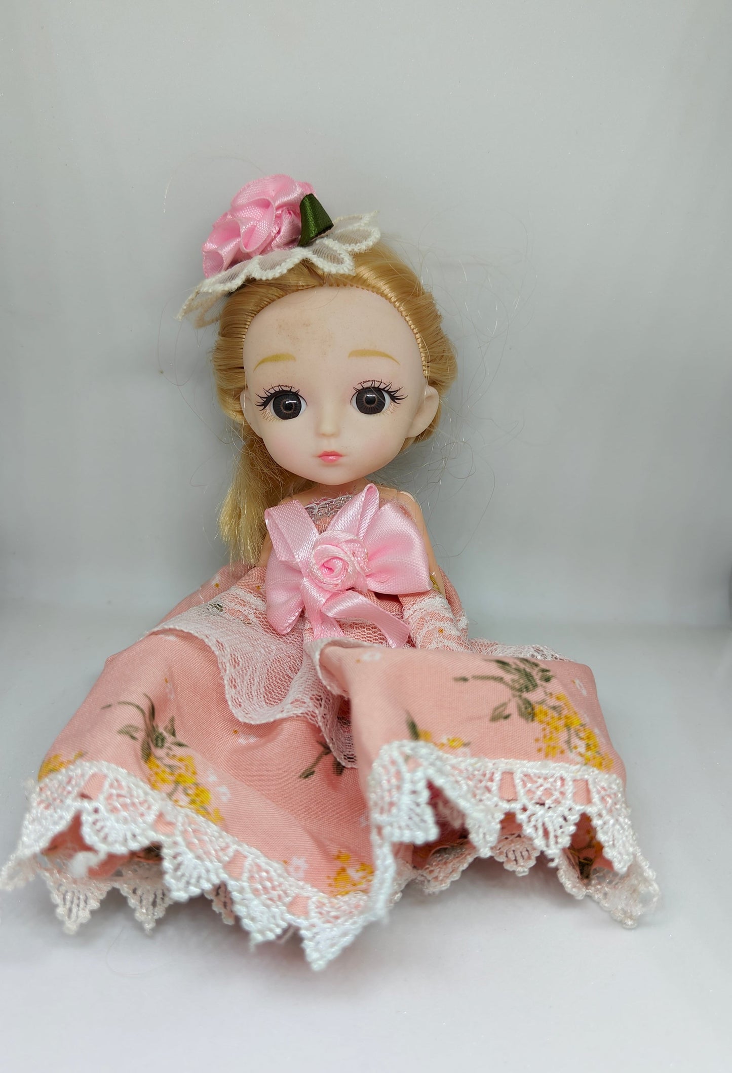 Doll Keychain with Dress & Hair Color Variants | 14cm